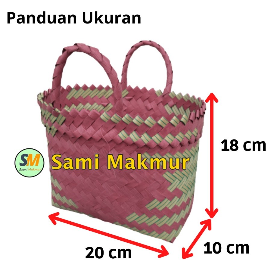 Accessory Daily Small Striated Plastic Woven Bag HANDLE 1 Hampers Souvenir Shopping Market Parcel Eid Gifts Fit Bread... - Image 2