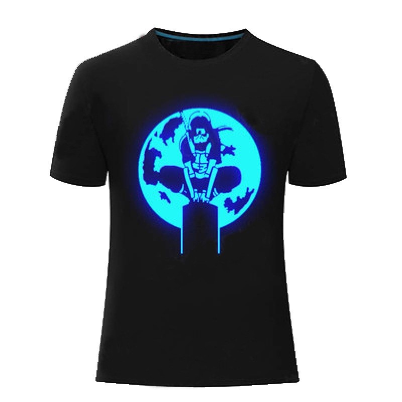 Naruto Naruto Luminous Short-Sleeved T-Shirt Children Write Round Eye Uchiha Sasuke Kakashi Naruto Same Style Clothes Ma