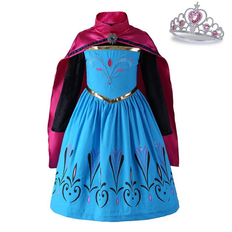 Must Reliable Girls Birthday Idea Frozen Anna alsa Party Dress Cosplay Costume Fancy Princess Kids Gloves Hallowe Have - Image 3