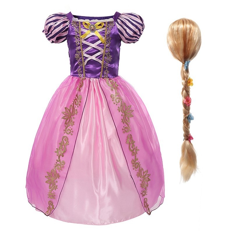 Quality Must Girls Rapunzel Costume Tangled Princess Dress Cosplay Children Birthday Gift Party up - Image 5