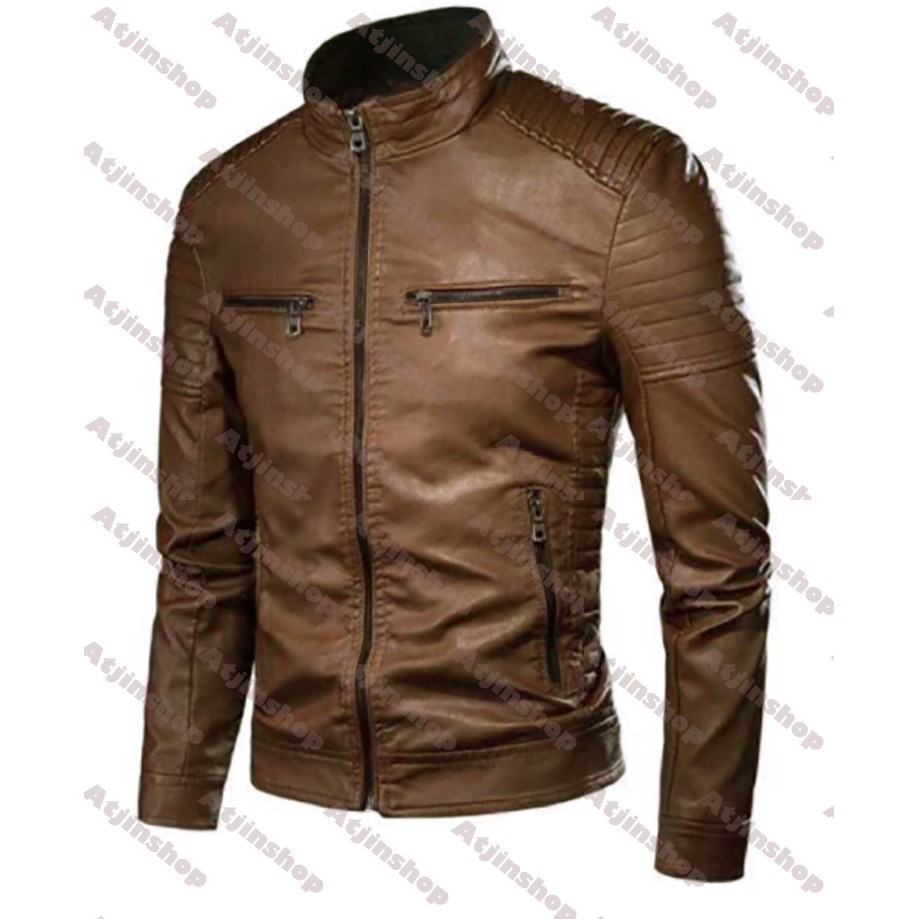 Versatile Multi <PTT>Men's Water Wind Resistant Leather Motorcycle Jacket Cruz Racing Model/Men's Touring Durable Ess... - Image 3