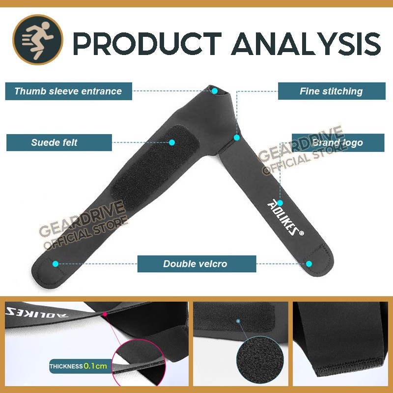 Elegant Digital GEARDRIVE 1Piece Thumb Wrist Tendon Sheath Sprains Brace Support Sport Work Protection Wrap Protector - Image 2