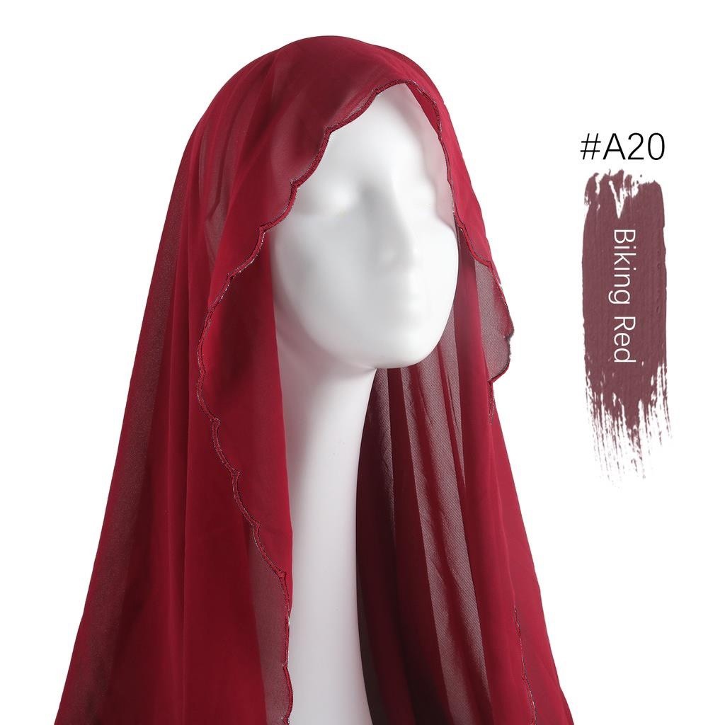 Quality Have Chiffon Shawl Sulam 4 Edge Embordiery // Viral Veil Limited Stock Design 1 Must - Image 3