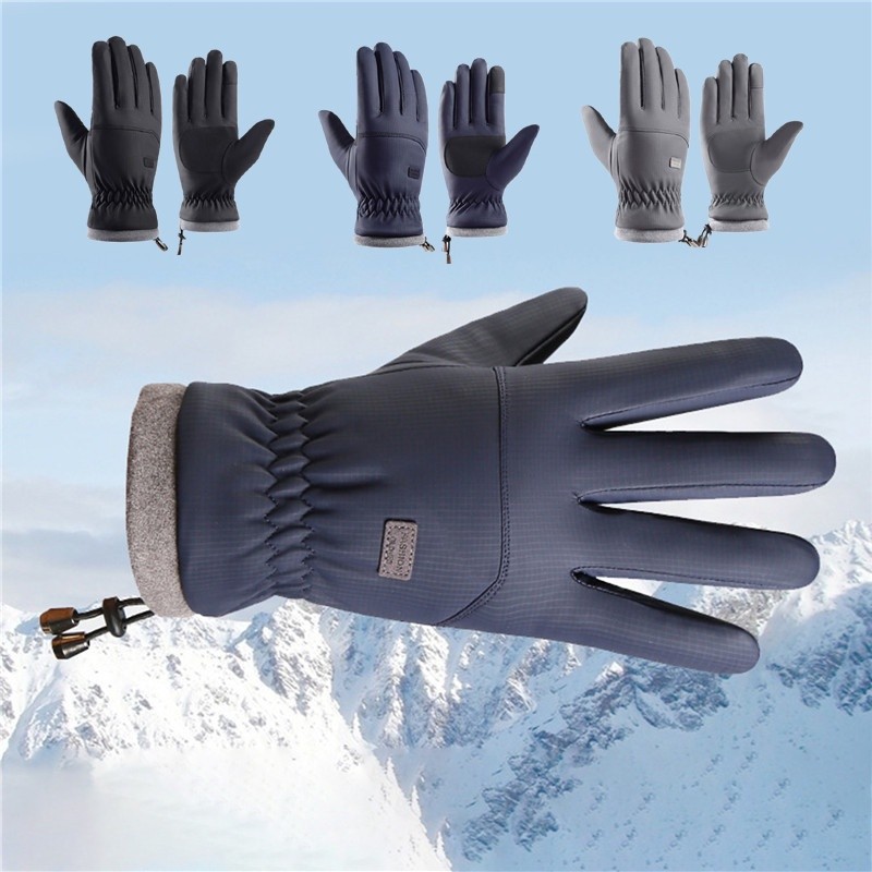 Reliable Essential Winter Warm Ski Gloves Men Outdoor Sports Touchscreen Anti Slip Soft Fluff Premium - Image 2