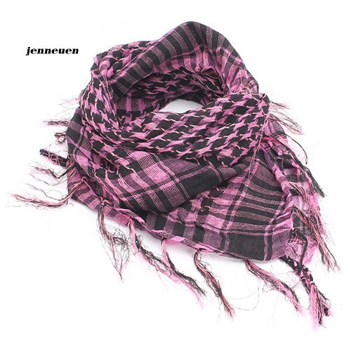 Premium Reliable JEN_Unisex Lightweight Plaid Tassel Arab Desert Shemagh KeffIyeh Scarf Wrap Pashmina Have - Image 2