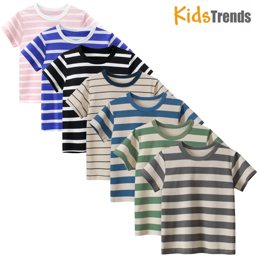 Premium Durable <INT2>Boys T Shirt Kid Baby Boy Tshirt Children Tops Stripe Short Sleeve Kids Clothing Stitching Cotton - Image 3