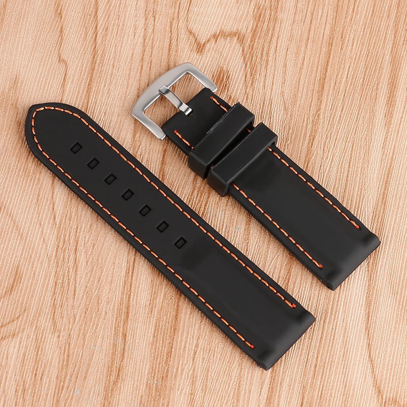 Fashion Trendy 20mm/22mm/24mm/26mm Silicone Rubber Pin Buckle Watch Band Strap Replacement Outdoor Portable - Image 4