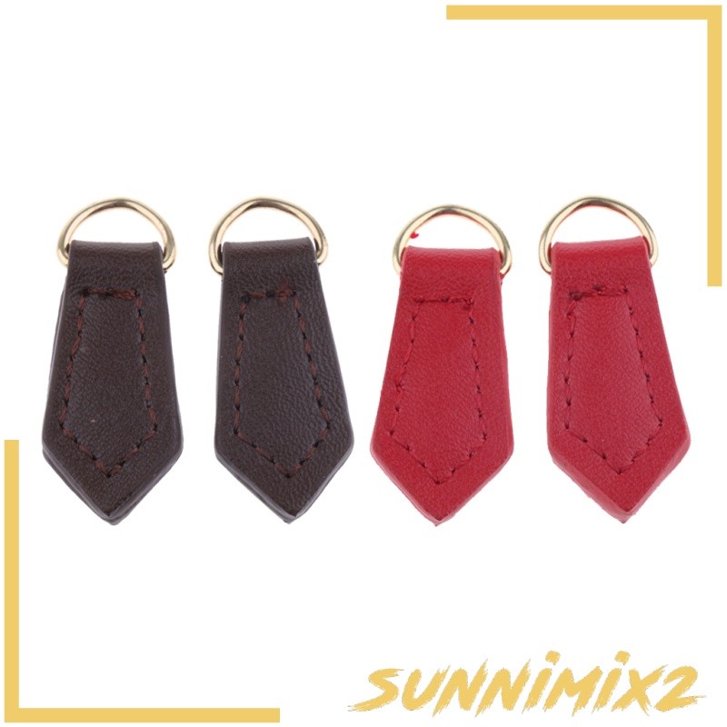 Portable Chic 2x Real Leather Zipper Pull Tabs Tags Zip Puller Replacement Handbag Repair Outdoor - Image 4