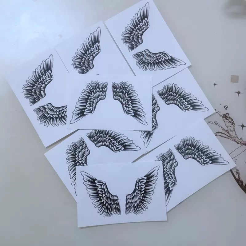 Must Multi Justin bieber Neck Wings Temporary tattoo Stickers Waterproof Angel Wholesale Fake Tatto - Image 3