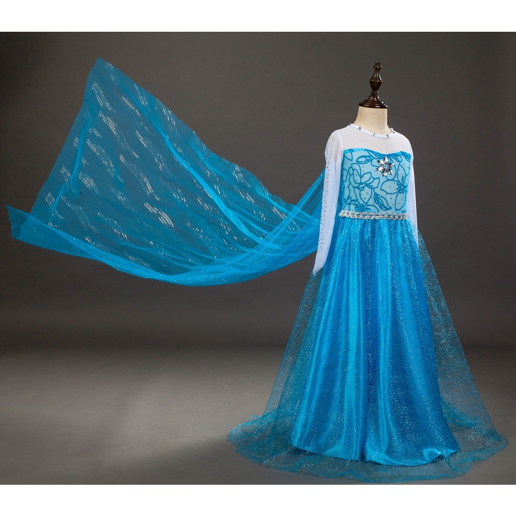 Versatile Multi Elsa Princess Dress Frozen2 Cosplay Costume Kids Birthday Gift Party - Image 4