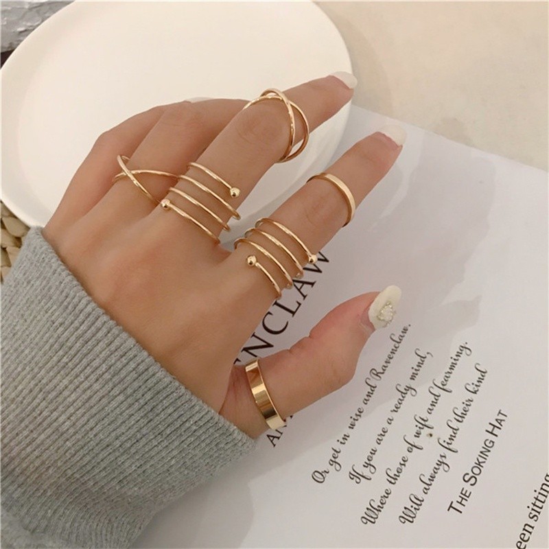 Durable Must 6Pcs/Set Fashion Simple Metal Punk Finger Knuckle Rings Women Men / Ladies Minimalist Geometric Alloy Se... - Image 4