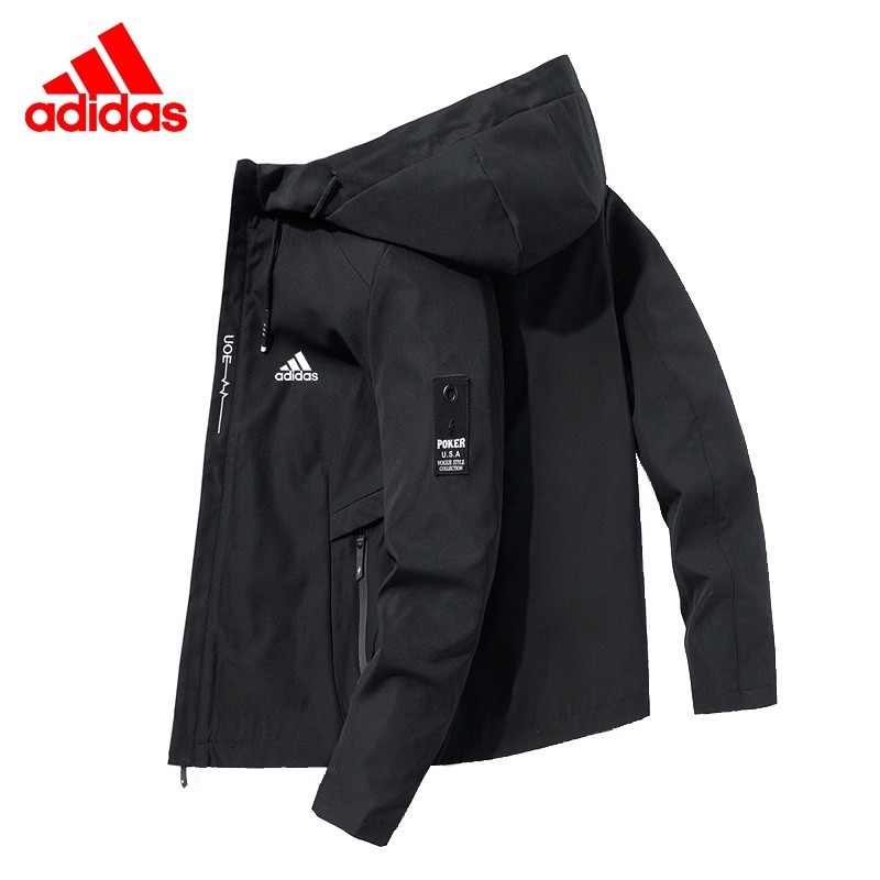 Men's outdoor jacket windproof waterproof Windbreaker jacket lelaki zip pocket men's quality hooded jacket - Voucher