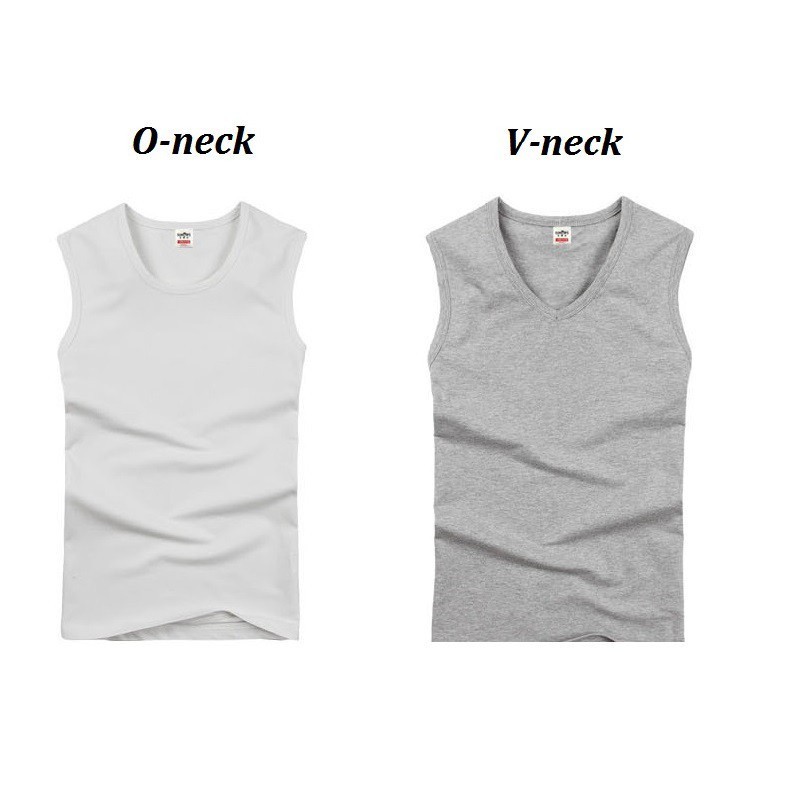 Have Essential Men Singlet Cotton Sleeveless Elastic Sports Fitness Vest / Top Plain Solid Color Black Grey - Image 4