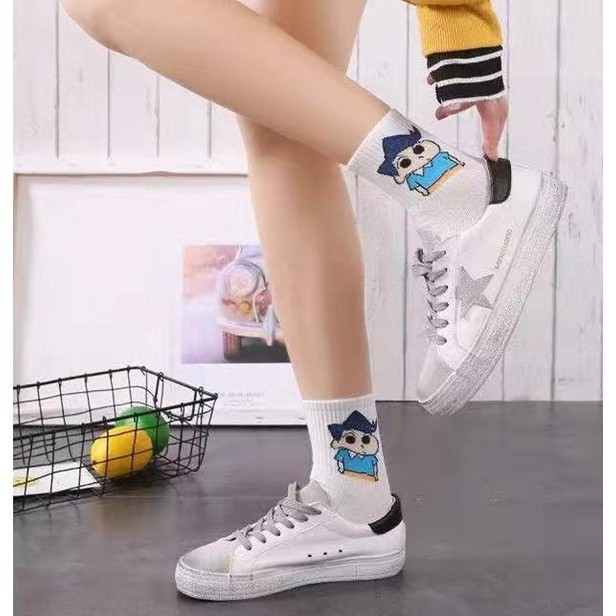 Must Reliable 5Pairs Cute Cartoon Sock Women Stoking SpongeBob SquarePants White Socks - Image 4