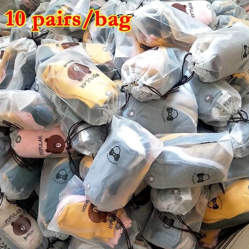 Have Durable 10 Pairs/pack of Cute Bear Daisy Kitten Women's Socks - Image 2