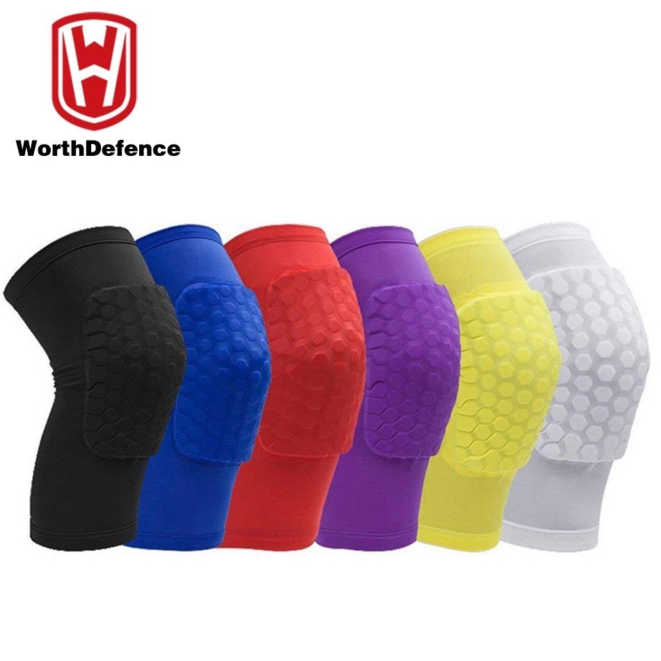 Have Reliable Worthdefence 1 Pieces Honeycomb Short Knee Pads Design Compression Leg Sleeves Kneepad Basketball Volle... - Image 2