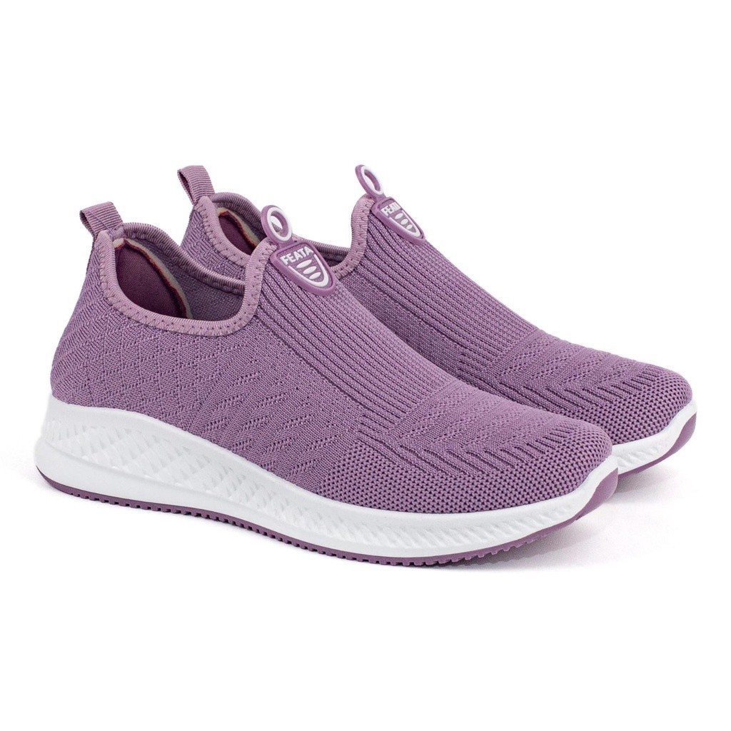 Running Breathable Sepatu Slip Terbaru Sneakers Wanita Import Tanpa Tali Fashion Korea Casual Sport Shoes A032 - Image 5