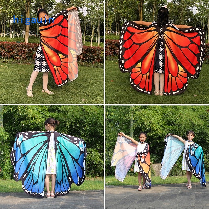 Premium Must Butterfly Wings Child Costumes Fairy Wing Cape Shawl Halloween Cosplay - Image 2