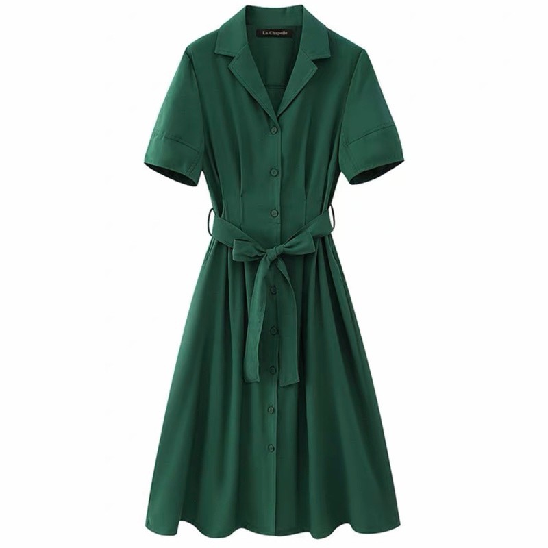 Purpose Have Moss Green Waist Dress (With Real Picture) - Image 4