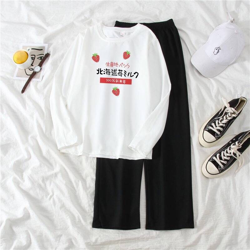 Durable Versatile [] baju t shirt perempuan lengan panjang viral murah women Single/suit musim gugur fesyen pelaja Es... - Image 2