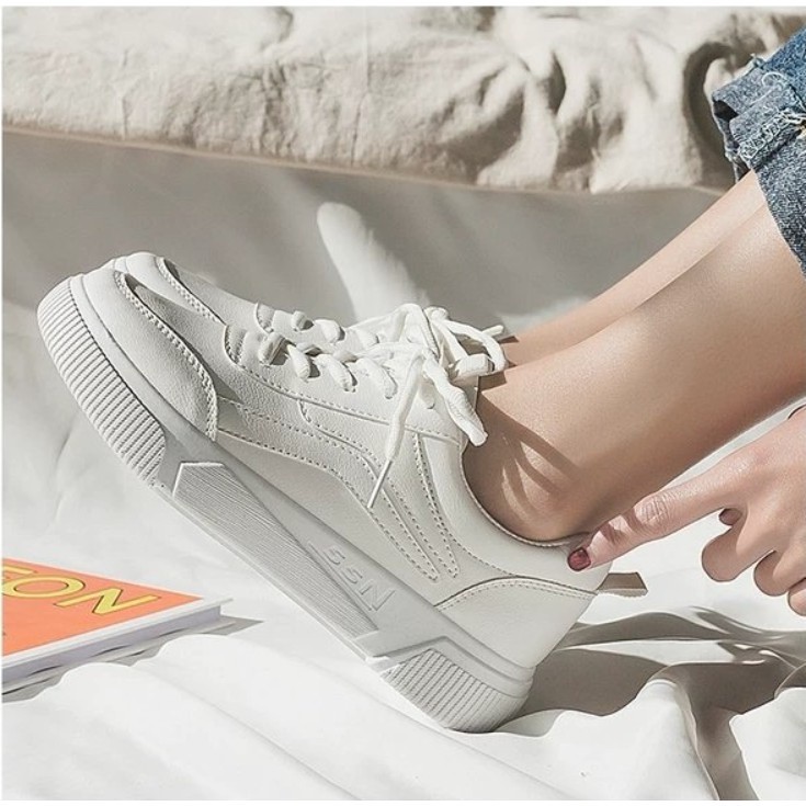 Fitness Training MAY INS Small White Sneakers Simple Design Breathable Women Shoes - Image 3