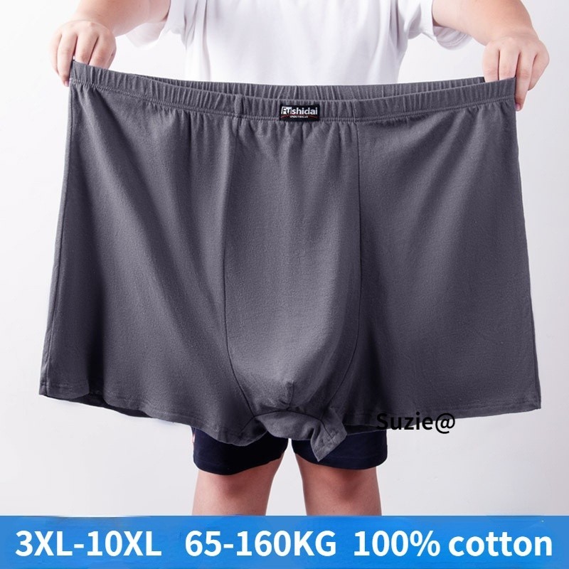 Reliable Essential Men's Plus size boxer 4XL 5XL 6XL 7XL 8XL 9XL10XL 100% cotton short briefs high-waist loose bottom... - Image 5
