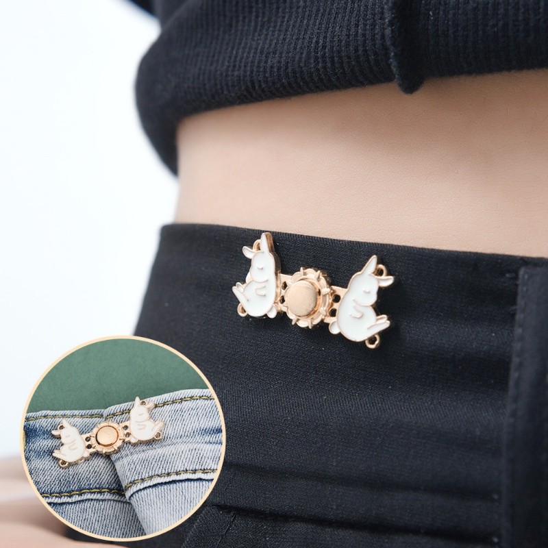 Have Premium Jeans Waist Closing Artifact Invisible Snap Button Nail-free Buckle Skirt Removable Tightening Waistb Du... - Image 5