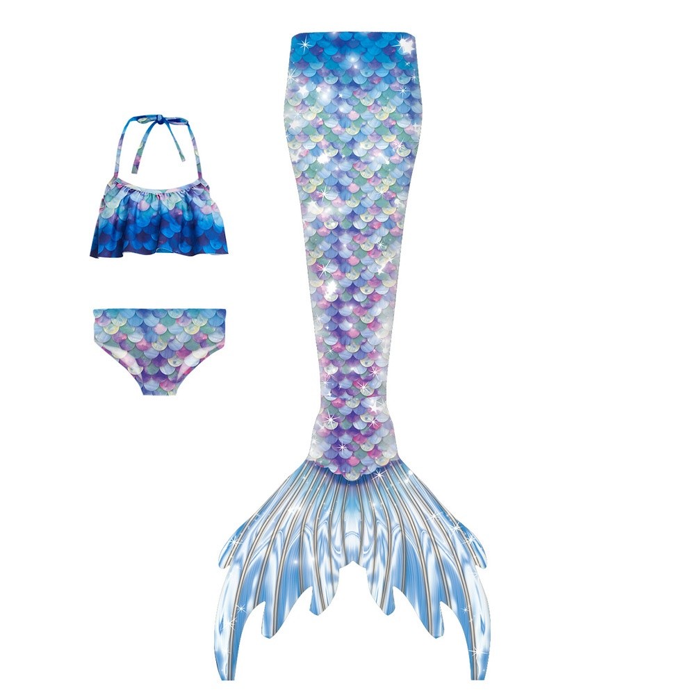 Reliable Multi 2023 Girls Mermaid Tail Swimsuit Children Little Costume Cosplay Beach Clothes Bathing Suit - Image 2