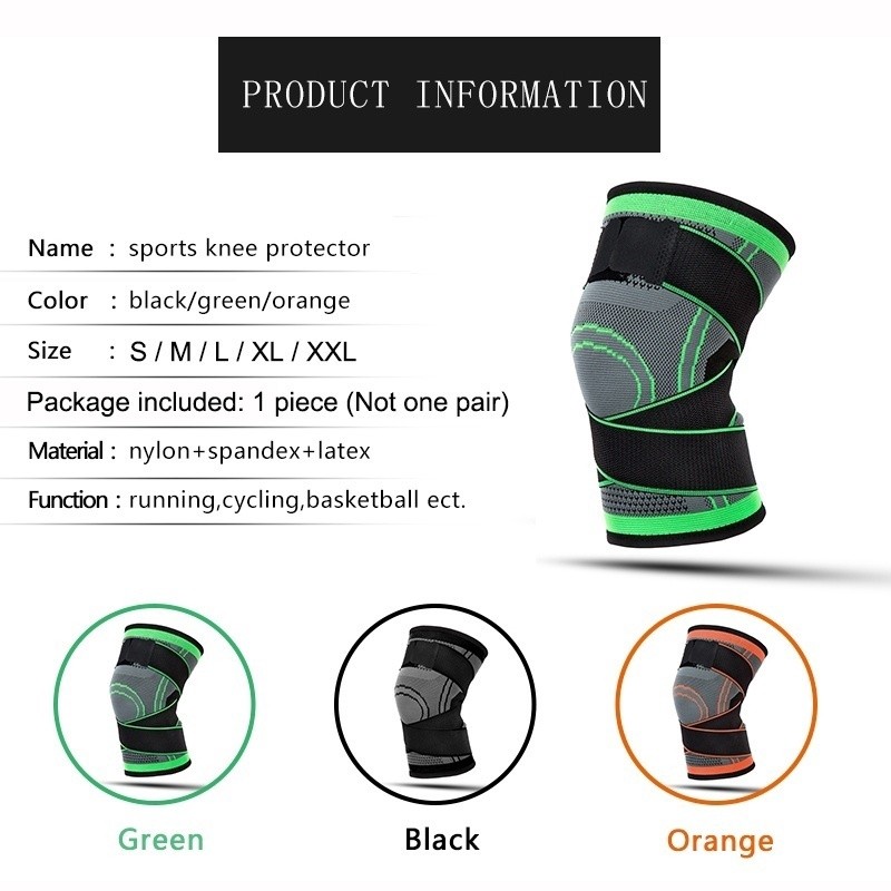 1 PCS Adjustable Knee Brace Non-Slip Compression Sleeve Fitness Basketball Hiking Cycling Knee Support