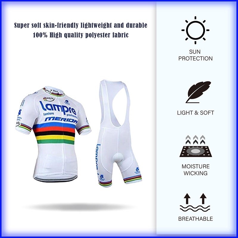 Premium Versatile 【】Lampre Cycling Set Breathable Short Sleeve Mountain Bike Jersey Road Bicycle Pants Voucher - Image 3