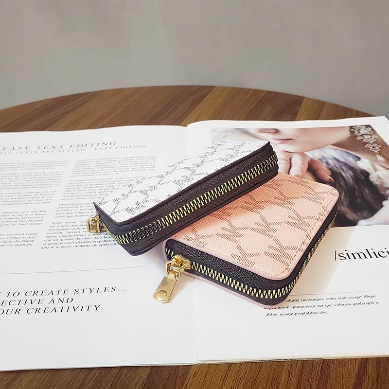 Casual Portable ins NK pattern card case women's fashion zipper multi-card capacity wallet Chic - Image 2