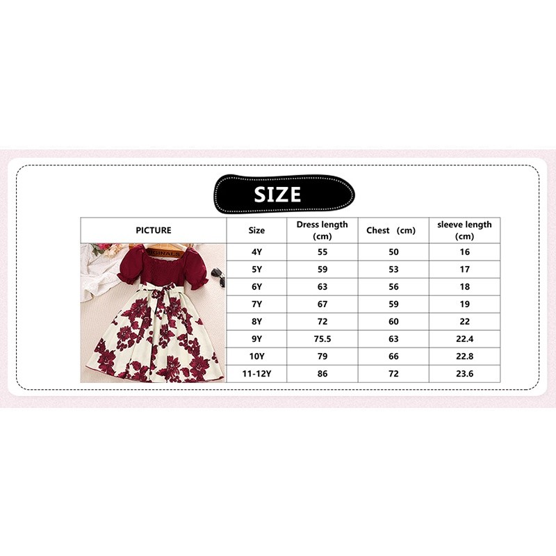 Quality Multi SIYYIS Dress Kids Girl 8-12 Years Puff Sleeve Shirred Square Collar Tie-Waist Knee-Length Girls Birthda... - Image 5