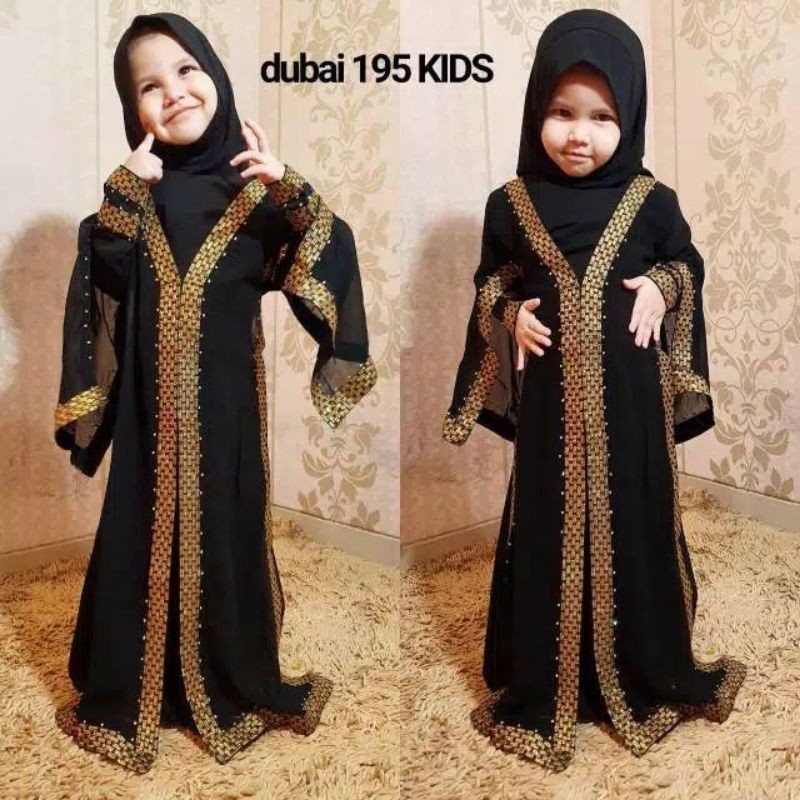 Reliable Quality Baju Gamis Arab Kanak Black Embroidery Kids Material Hitam Bordir Bahan Jetblack - Image 2