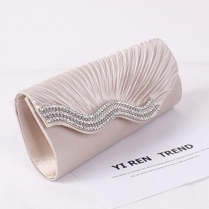 murah Daily New Style Fashion Woman Dinner Bag Korean Version Personality Folded Satin Clutch beg tangan wanita - Image 2