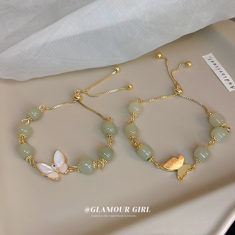 Quality Premium New palace style cat's eye stone butterfly patchwork bracelet fashionable temperament adjustable desi... - Image 4