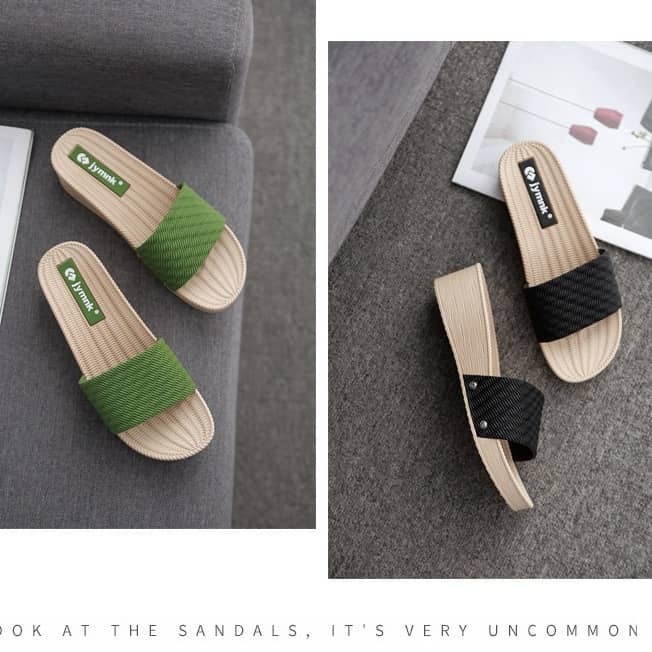 Gym Walking New Fashion Women Slipper Wedges slides Lady Shoe / 时尚外穿坡跟厚底网红防滑凉拖沙滩鞋 K... - Image 5