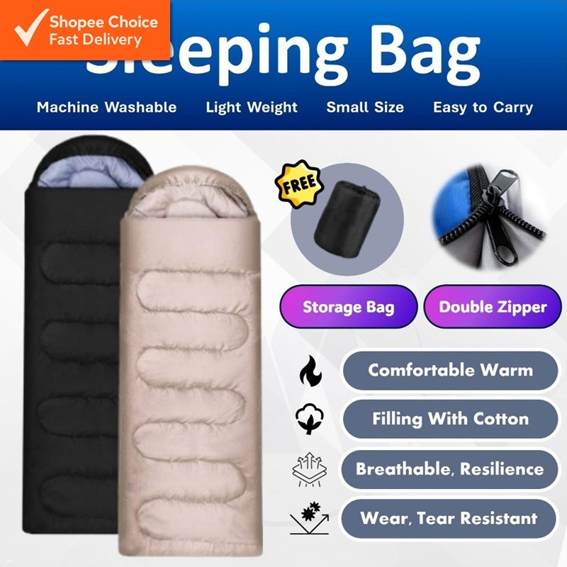 Premium Lightweight Waterproof Hooded Sleeping Bag | Ideal for Camping & Hiking | Keep Warm & Cozy