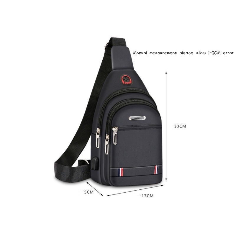 Premium Versatile Stok Sedia Beg Dada Kalis Air dan Tahan Haus 2022 Bahu Lelaki Messenger Sukan Kecil 3 Warna Pilihan... - Image 2