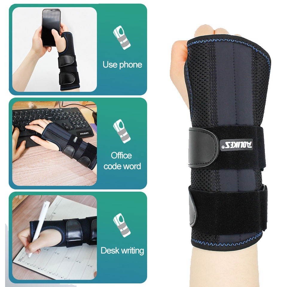 Analog Chronograph AOLIKES 1Pcs Wrist Brace Carpal Tunnel Relief Pain Hand 3 Stays Adjustable Support Splint Sports C... - Image 5