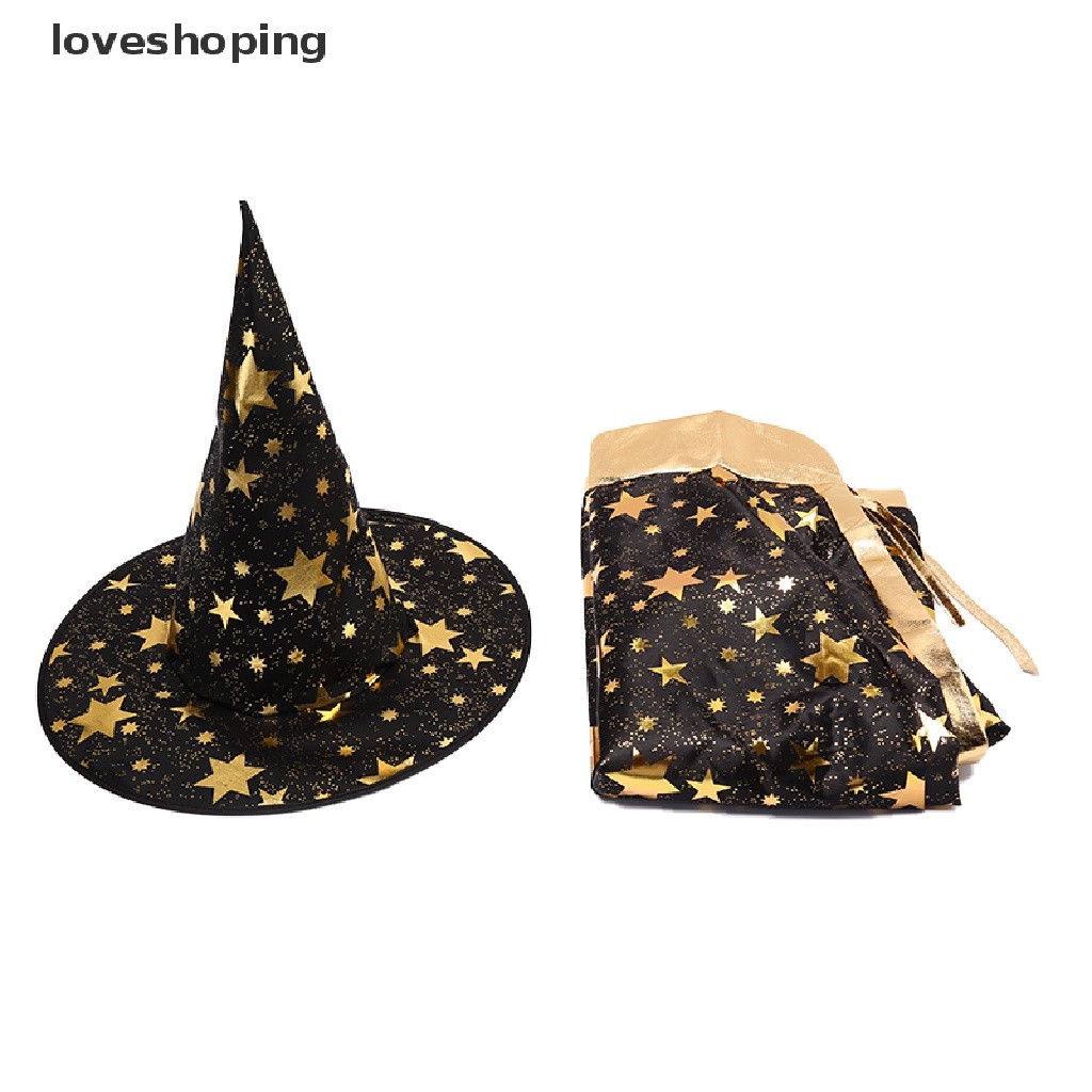 Quality Reliable 2Pcs/Set Kids Childrens' Halloween Costume Witch Cloak Cape Hat Cosplay Prop Purpose Have - Image 5