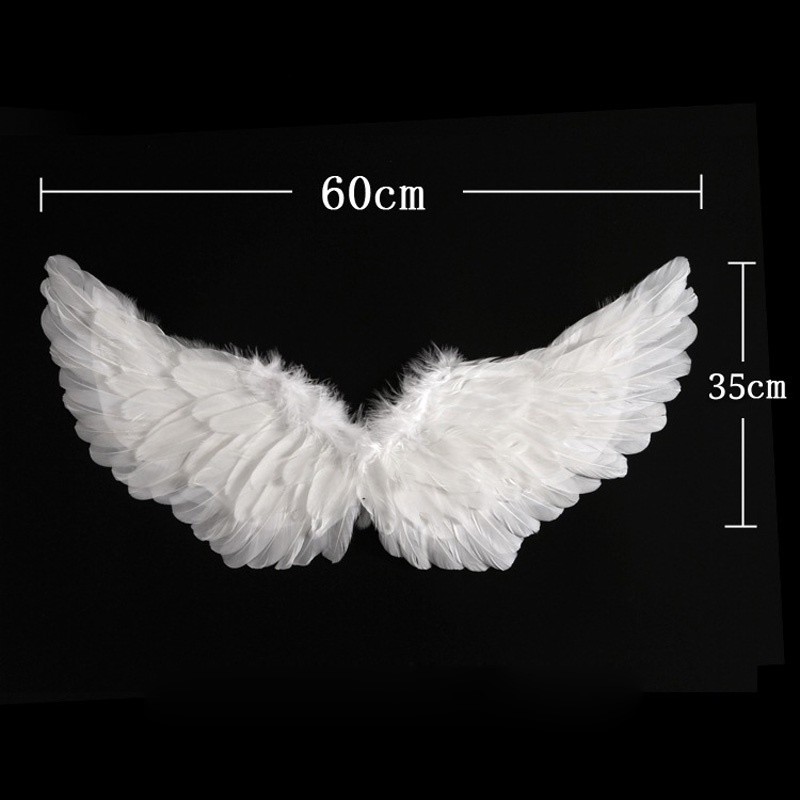 Premium Essential Hi-Kid Angel Wings Kids Baby Girl Costume White Feather Fairy Wand Halo Skirt Cosplay Birthday Set ... - Image 4