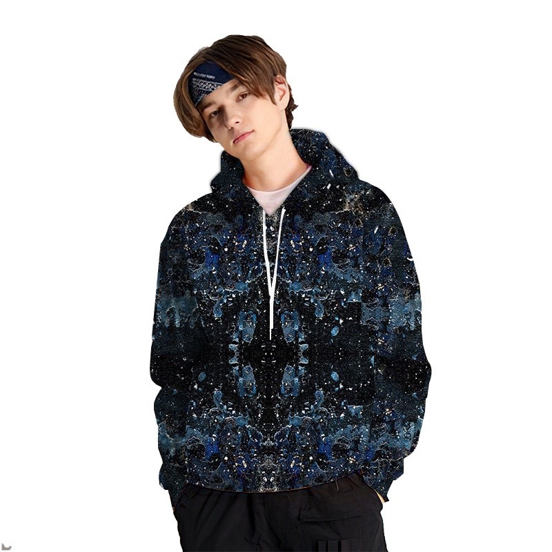 Jersey 3D Digital Printed Hoodie Fashion Autumn Winter Hooded Sweatshirt Foreign Trade Cross-Border Supply Men's Trendy 