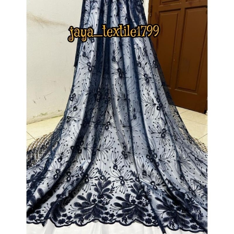 Multi Quality kain Tile tule akar bordir mutiara mewah / atas bawah cocok untuk gamis tunik dress dan kebaya Premium - Image 4