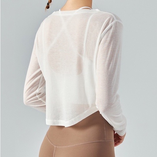 Durable Purpose 【Sportsangel】Yoga Top V-Neck Design Breathable Loose Sports Long Sleeve Running Fitness - Image 3