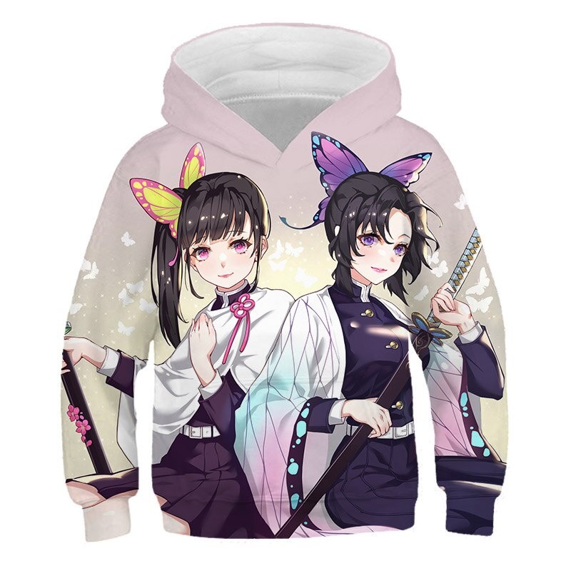 Demon Slayer 3D baby Kids Hoodie Girls Off white Ghost Blade boys clothes Casual Sweatshirts Pullover Anime Harajuku Str
