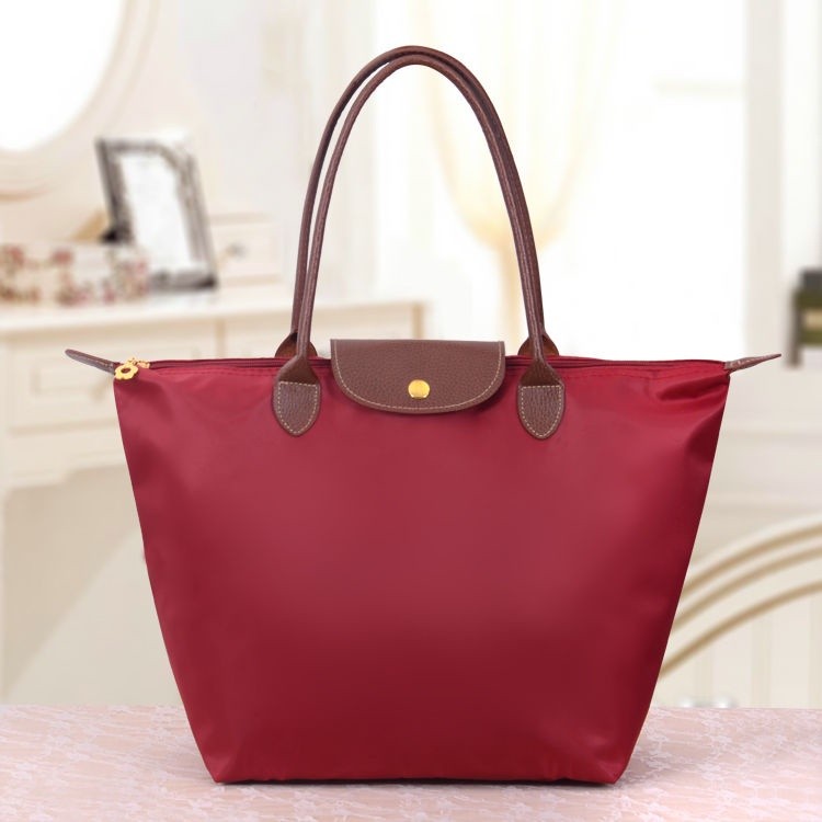 Trendy Outdoor Nylon Tote Bag New Large Capacity Shoulder Dumpling Ladies Shopping Folding Bags Waterproof Zipper Han... - Image 2