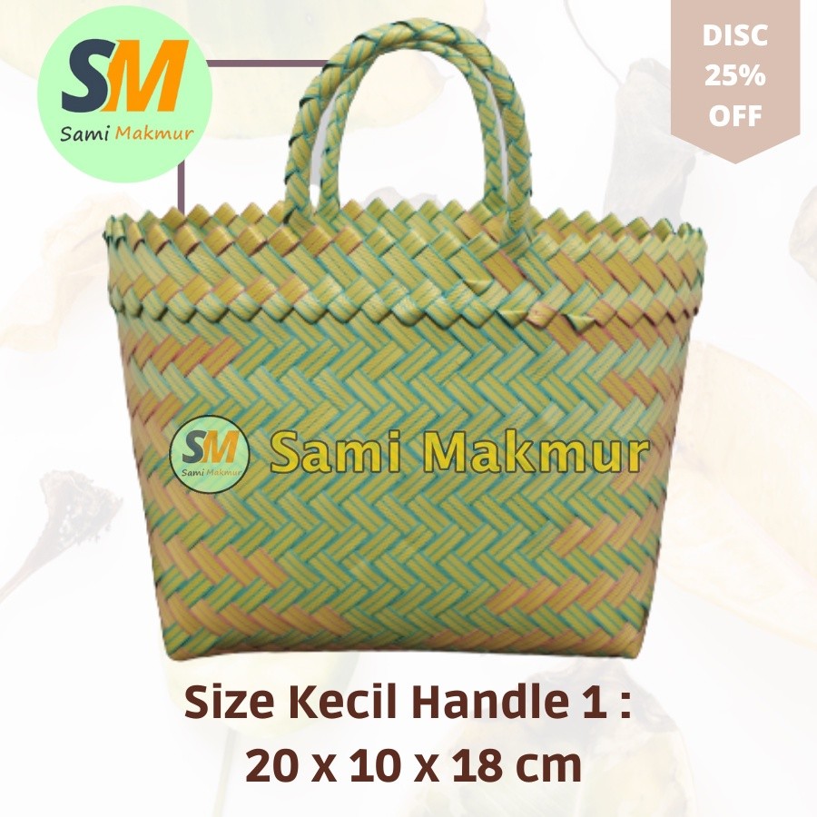 Accessory Daily Small Striated Plastic Woven Bag HANDLE 1 Hampers Souvenir Shopping Market Parcel Eid Gifts Fit Bread... - Image 5