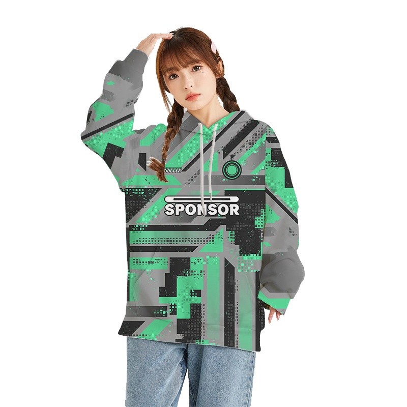 Jersey 3D Digital Printed Hoodie Fashion Autumn Winter Hooded Sweatshirt Foreign Trade Cross-Border Supply Men's Trendy 