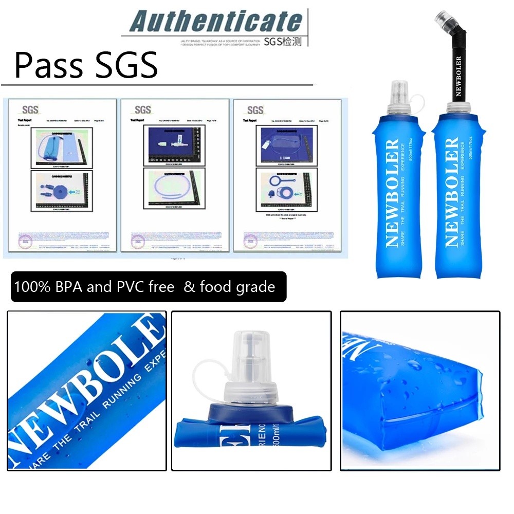 Portable Outdoor NEWBOLER 250ml 500ml Running Sport Bicycle Soft Water Bottle Folding TPU Flask Bag Chic Accessory - Image 4