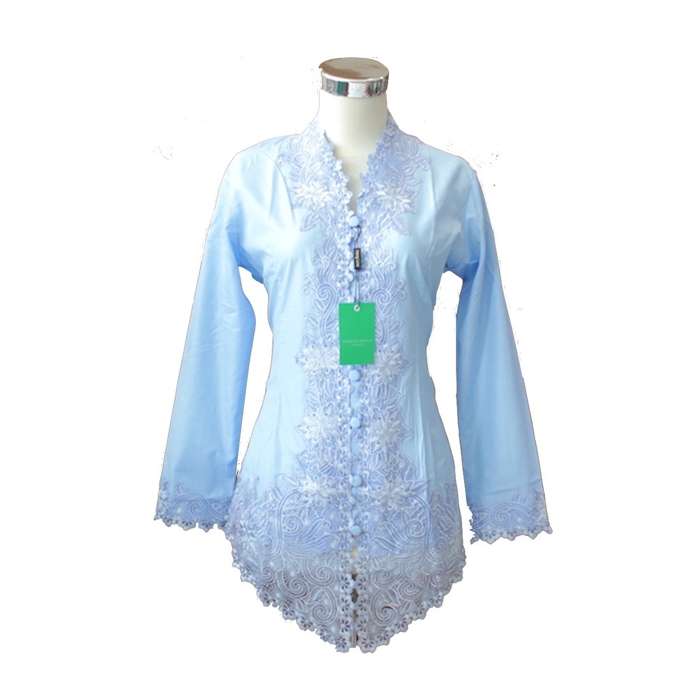 Multi Quality Kebaya Fadila Cotton Embroidery Light Blue 652 Jumbo - Image 5